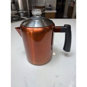 Mixpresso Copper Stainless Steel Coffee Percolator, Stovetop, 37 oz, 2 - 8 Cups